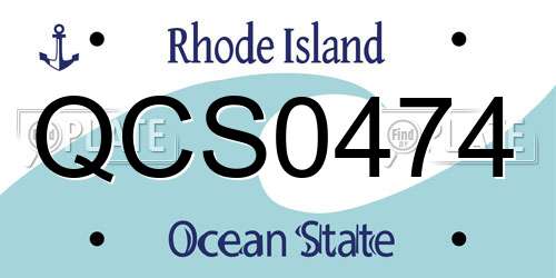 QCS0474 Rhode Island License Plate