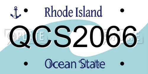 QCS2066 Rhode Island License Plate