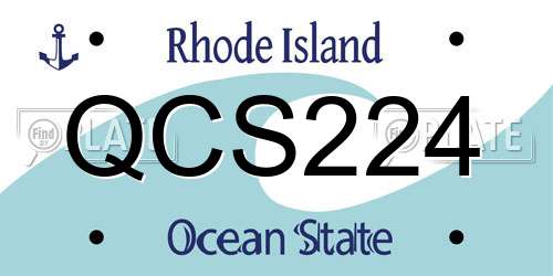 QCS224 Rhode Island License Plate