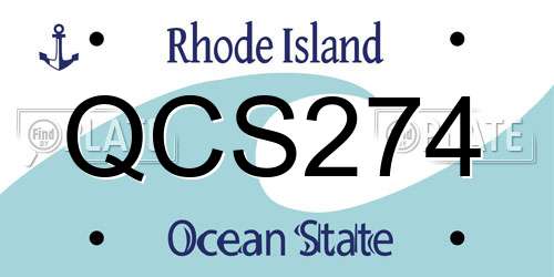 QCS274 Rhode Island License Plate