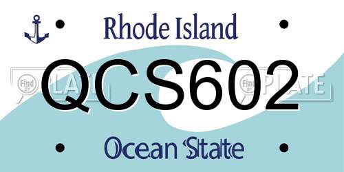 QCS602 Rhode Island License Plate