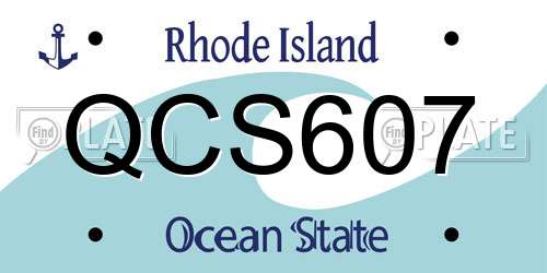QCS607 Rhode Island License Plate