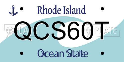 QCS60T Rhode Island License Plate