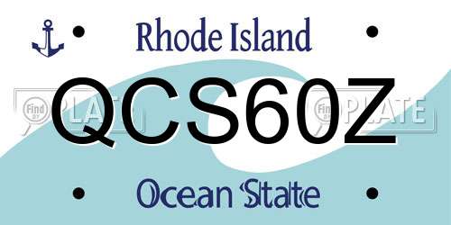 QCS60Z Rhode Island License Plate