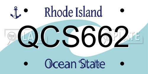 QCS662 Rhode Island License Plate