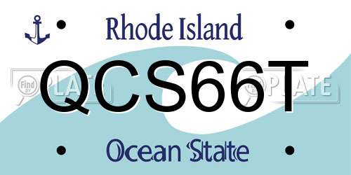 QCS66T Rhode Island License Plate