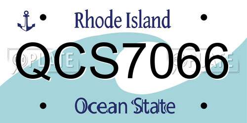 QCS7066 Rhode Island License Plate