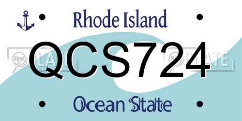 QCS724 Rhode Island License Plate
