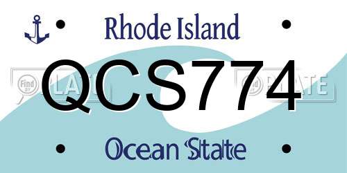 QCS774 Rhode Island License Plate