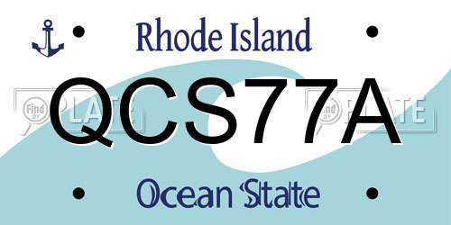 QCS77A Rhode Island License Plate