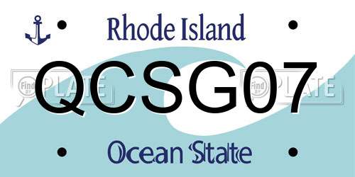 QCSG07 Rhode Island License Plate