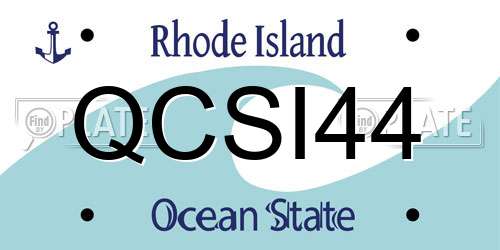 QCSI44 Rhode Island License Plate