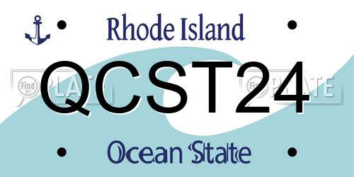 QCST24 Rhode Island License Plate