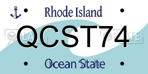 QCST74 Rhode Island License Plate