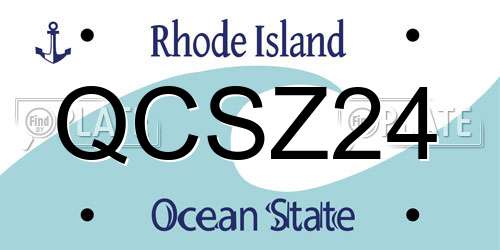 QCSZ24 Rhode Island License Plate