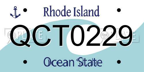 QCT0229 Rhode Island License Plate