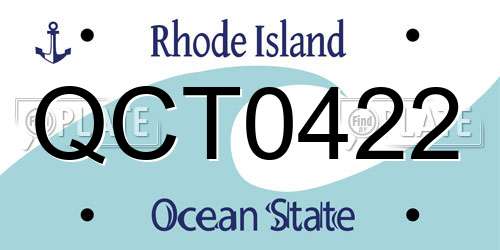 QCT0422 Rhode Island License Plate