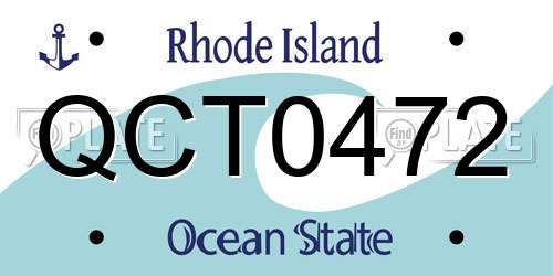 QCT0472 Rhode Island License Plate