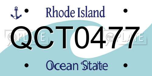 QCT0477 Rhode Island License Plate