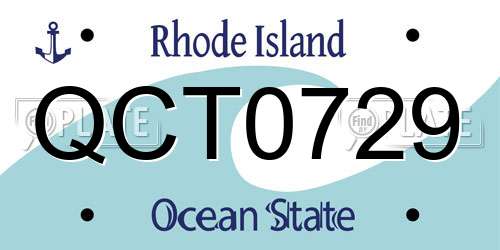 QCT0729 Rhode Island License Plate