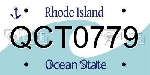 QCT0779 Rhode Island License Plate