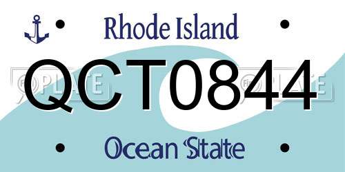 QCT0844 Rhode Island License Plate