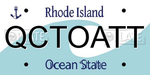 QCTOATT Rhode Island License Plate