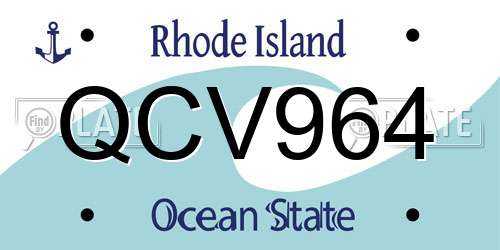 QCV964 Rhode Island License Plate