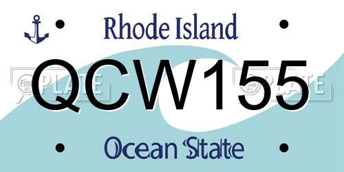 QCW155 Rhode Island License Plate
