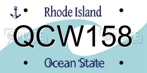QCW158 Rhode Island License Plate