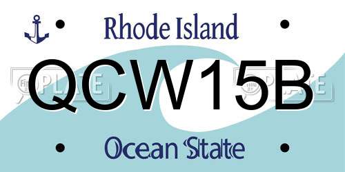 QCW15B Rhode Island License Plate