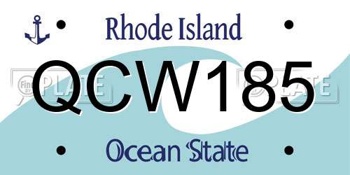 QCW185 Rhode Island License Plate
