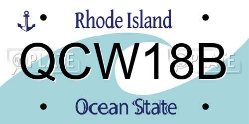 QCW18B Rhode Island License Plate