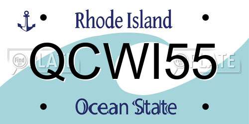 QCWI55 Rhode Island License Plate
