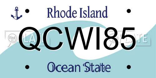 QCWI85 Rhode Island License Plate