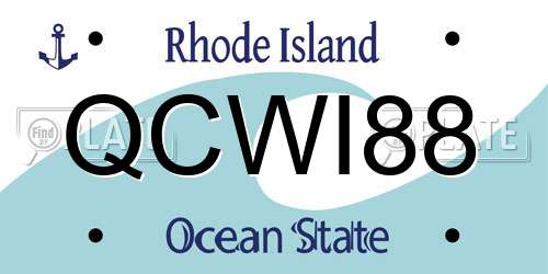 QCWI88 Rhode Island License Plate
