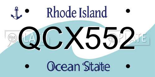 QCX552 Rhode Island License Plate