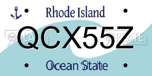 QCX55Z Rhode Island License Plate