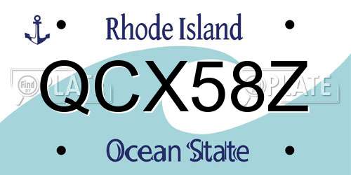 QCX58Z Rhode Island License Plate