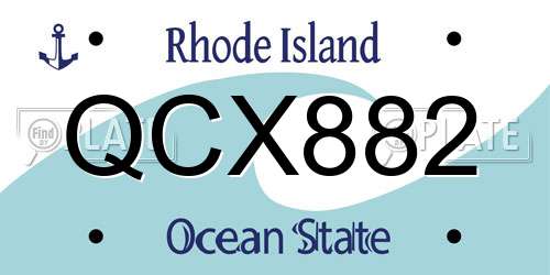QCX882 Rhode Island License Plate