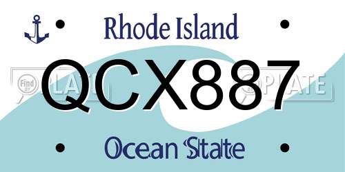 QCX887 Rhode Island License Plate