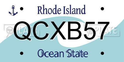 QCXB57 Rhode Island License Plate
