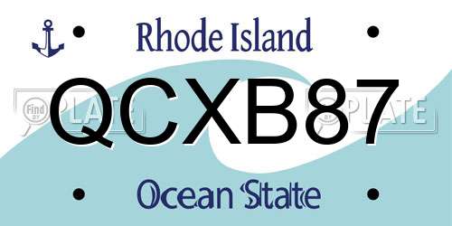 QCXB87 Rhode Island License Plate