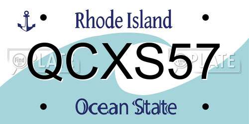 QCXS57 Rhode Island License Plate