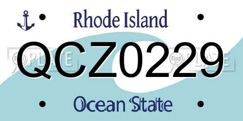 QCZ0229 Rhode Island License Plate