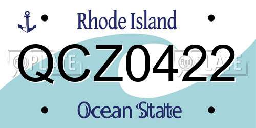QCZ0422 Rhode Island License Plate