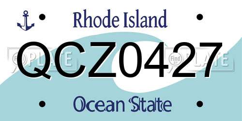QCZ0427 Rhode Island License Plate