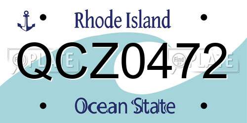 QCZ0472 Rhode Island License Plate