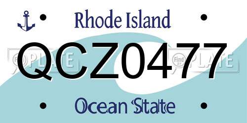 QCZ0477 Rhode Island License Plate