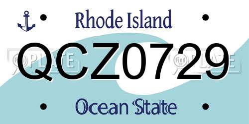 QCZ0729 Rhode Island License Plate